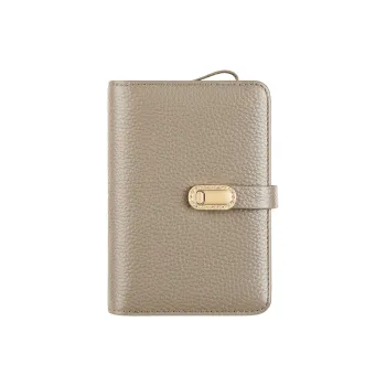 Gorora Top Grain Cow Leather Wallet Women's Elephant Gray/Classic Black