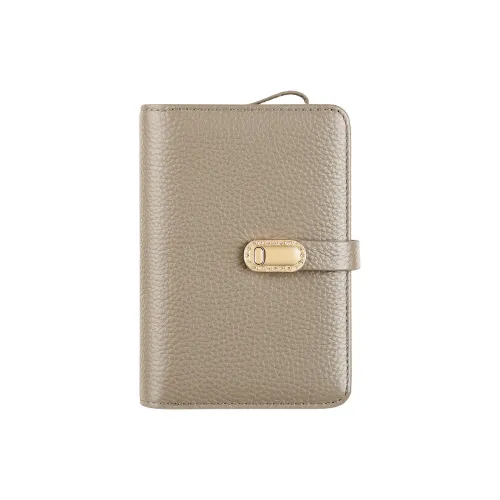 Gorora Top Grain Cow Leather Wallet Women's Elephant Gray/Classic Black
