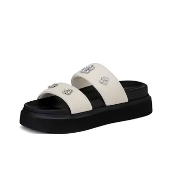 JESSICA SOPHIA PU Polyurethane Rhinestone Odor Resistant Slide Slippers Women's