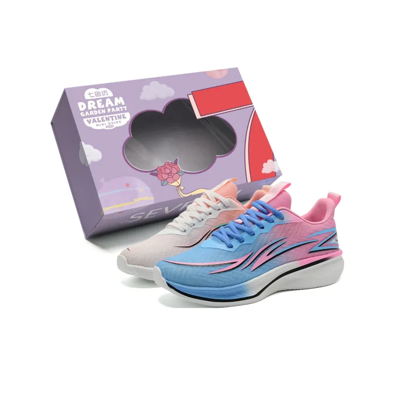 7 SEVFUN Running Shoes Unisex Low Top Blue Pink Mismatched-6