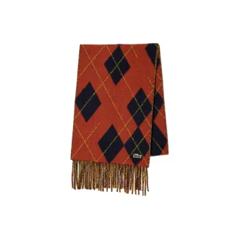 LACOSTE Wool Knit Scarves Women's Light Brown