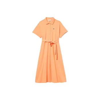 LACOSTE Short Sleeved Dress Women's Orange