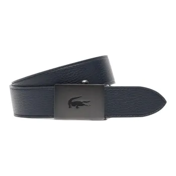 LACOSTE Cow Leather Belts Men's Marine Blue Width 3.5CM