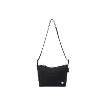 DESCENTE Brand Logo Crossbody Bag, Shoulder Bag Mini Unisex Black