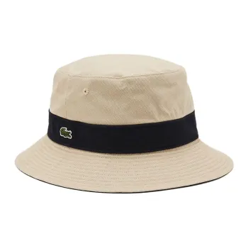 LACOSTE Cotton, Twill, Canvas Bucket Hats Men's Beige