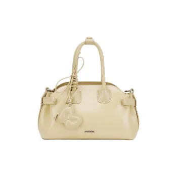 MCMIKO Split Cow Leather With Synthetic Leather Handbag Regular Women's Light Custard