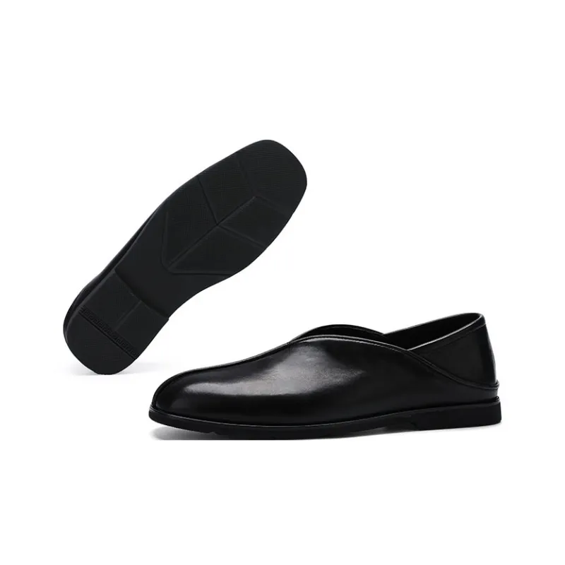 U7 Men's Casual Shoes Men Low Top Black-2
