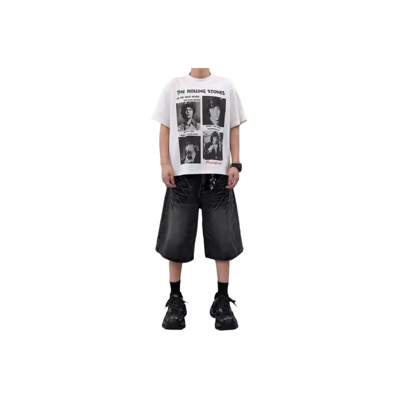 DARK HORSE Denim Shorts Unisex Vintage Black-0