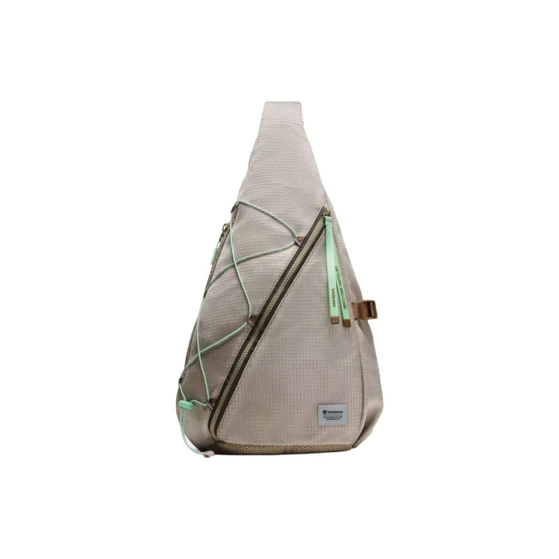 Lululemon Nylon Crossbody Bags Regular Unisex Oak Brown/Mocha/Lime Green-0