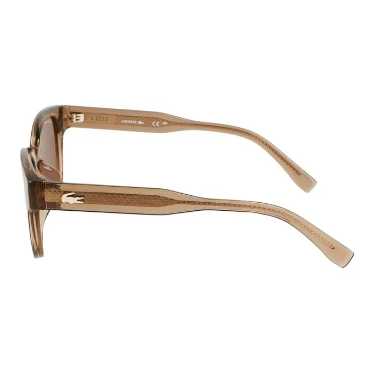LACOSTE Plastic Square Sunglasses Men's Brown-2
