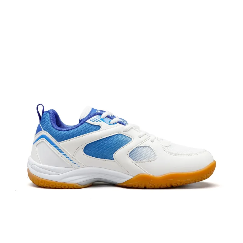 Warrior Cushioning, Slip Resistant, And Breathable Low Top Badminton Shoes Men's White Blue-1