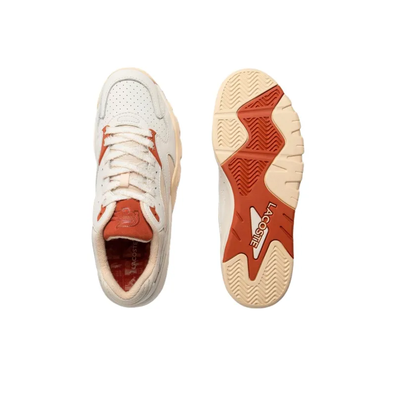 LACOSTE Anti Slip Wear Resistant Low Top Casual Shoes Men's Ecru-4