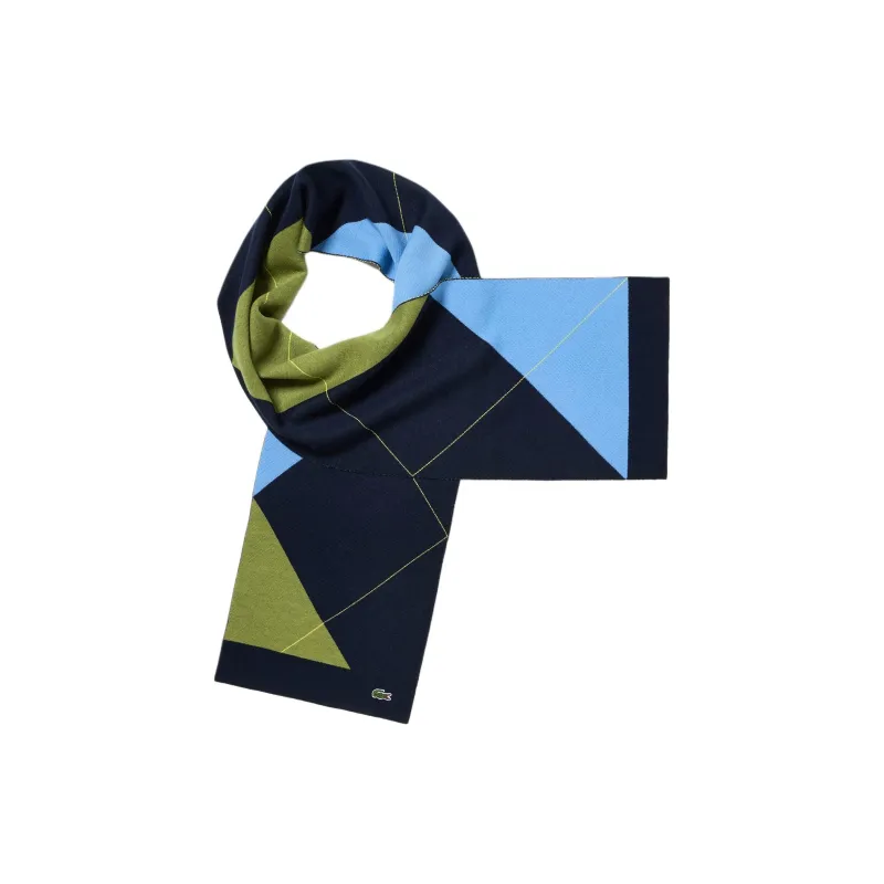 LACOSTE Acrylic Knit Scarves Men's Marine Blue-1