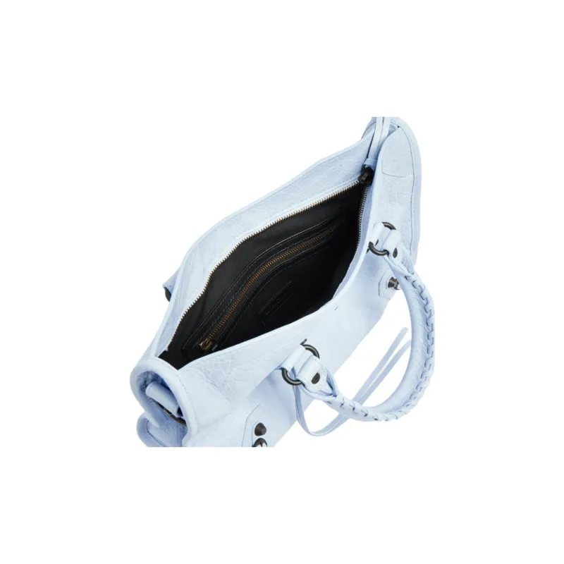 Balenciaga Le City Sheepskin Handbag Trumpets Women's Cloud Blue-4