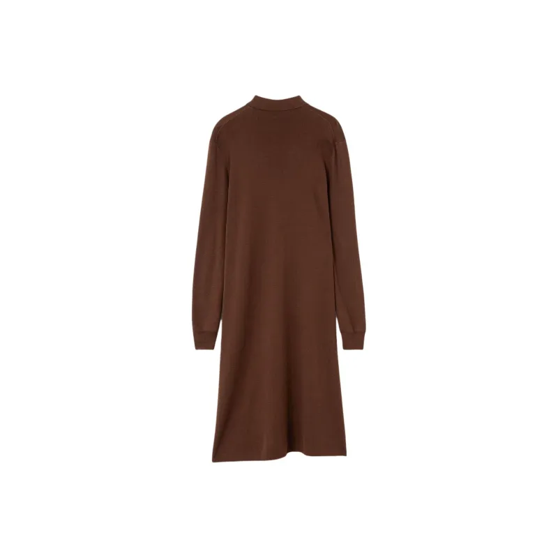 Loro Piana SS25 Long Sleeved Dress Women's Raisin Brown-1