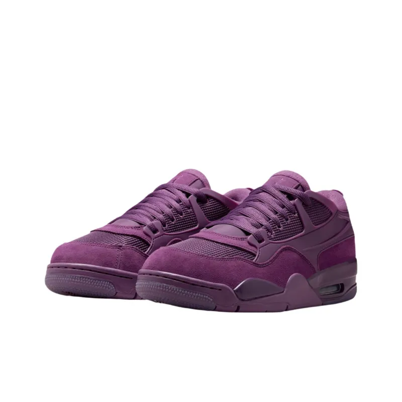 Jordan Air Jordan 4 Anti Slip Wear Resistant Low Top Vintage Basketball Shoes Unisex Purple-2
