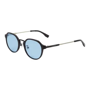 LACOSTE Titanium Plastic Round Sunglasses Men's Black