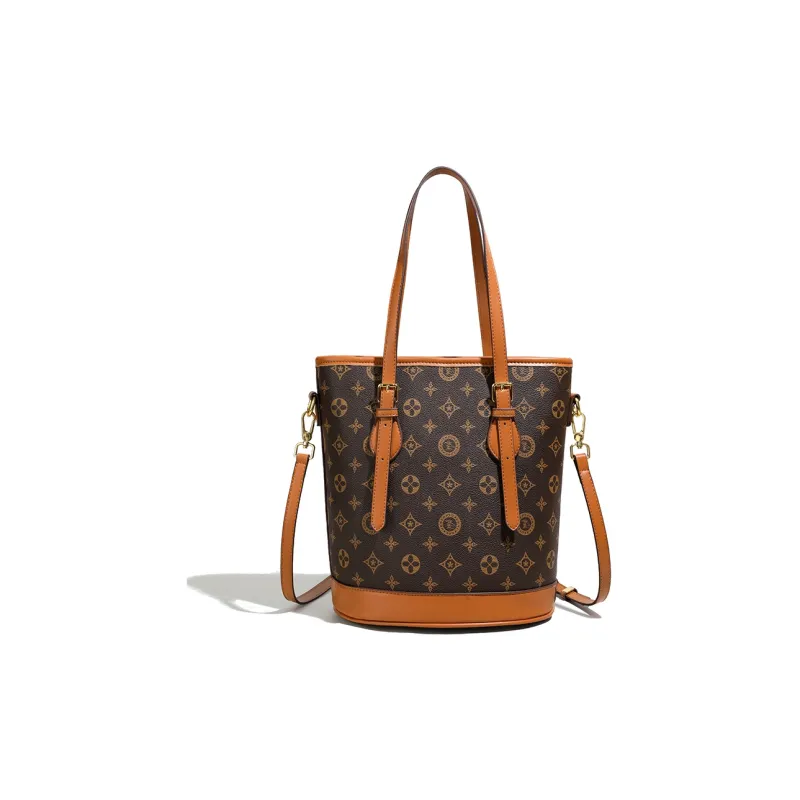 Ceion Keust PU Crossbody Bag, Shoulder Bag, Bucket Bag Regular Women's Brown/Khaki-1