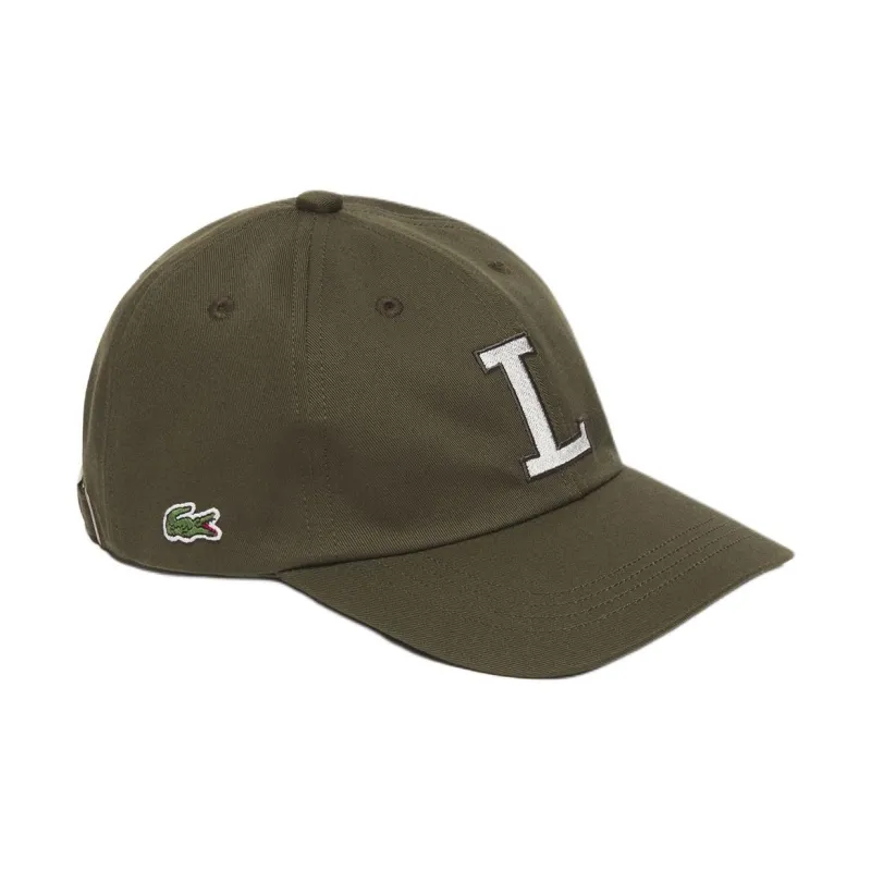LACOSTE Cotton Twill Baseball Caps Men's Khaki-1