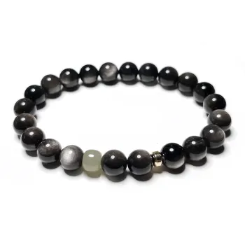 CUIJING Natural Obsidian Bracelets Unisex
