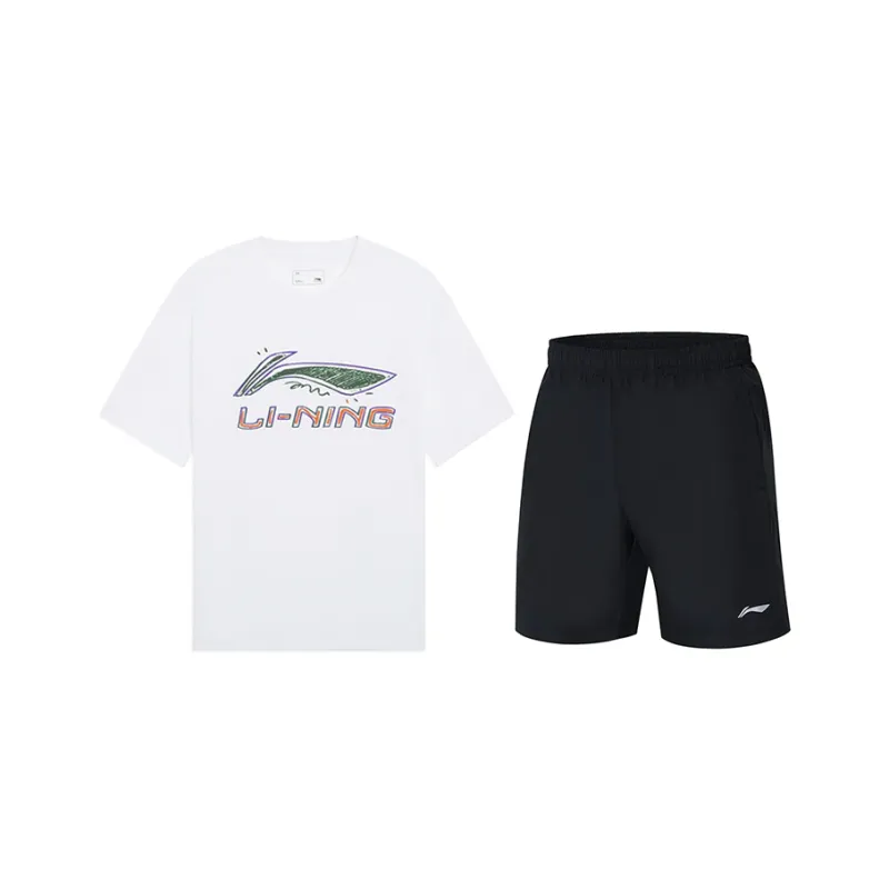 LiNing Casual Sportswear Unisex White+Black-0