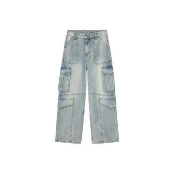 ZENGZHI Jeans Unisex Light Blue
