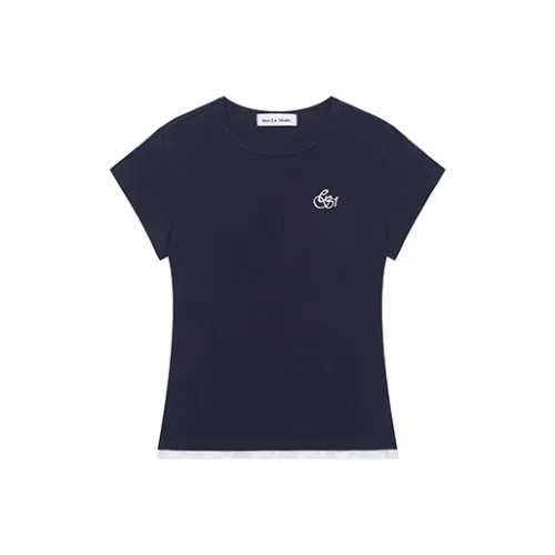 1ESS LA MODE T Shirts Women's Navy Blue