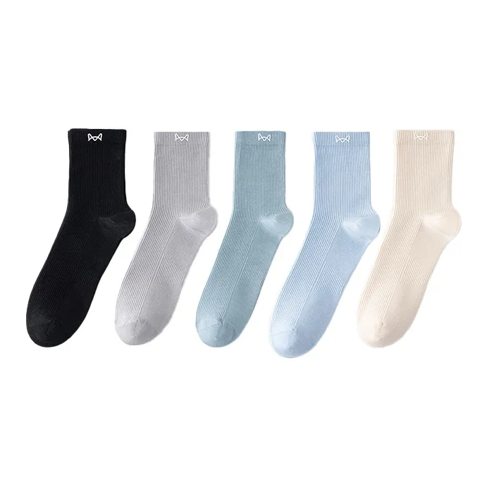 MIIOW Mid Calf Socks Women's 5 Pack-14