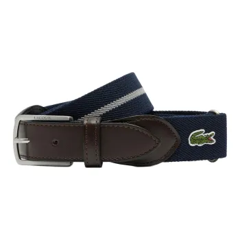 LACOSTE Cow Leather Belt Men's Marine Blue Width 3CM