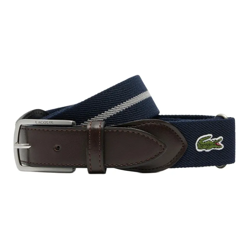 LACOSTE Cow Leather Belt Men's Marine Blue Width 3CM-0
