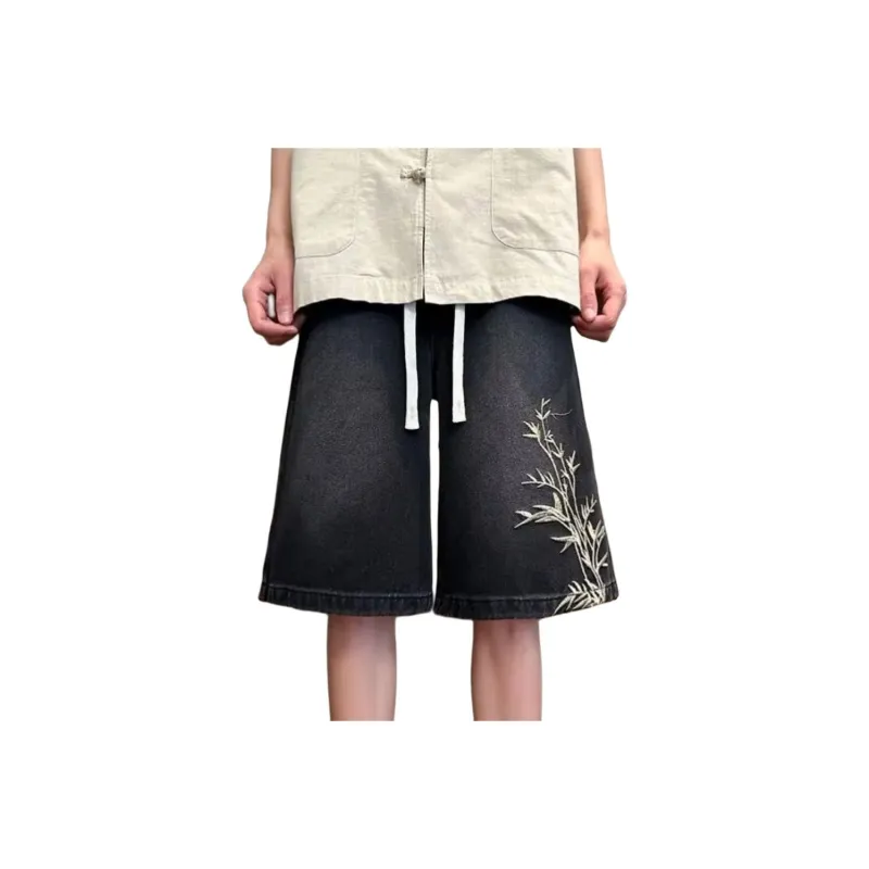 FAWENXIANGZI Denim Shorts Men's-3