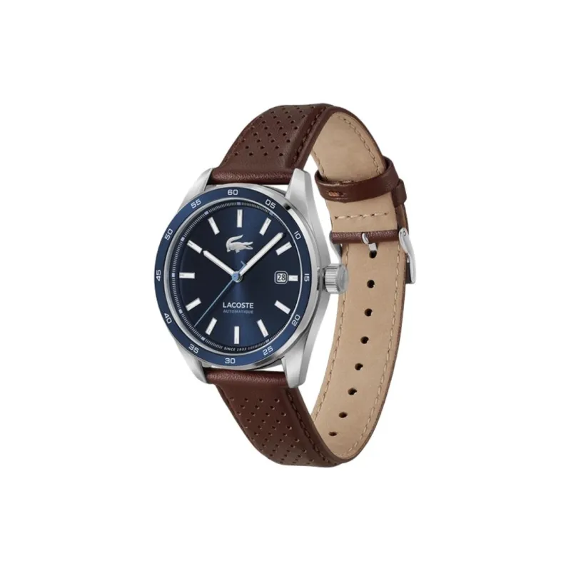 LACOSTE Wrist Watch Automatic Mechanical Movement Leather Strap 40mm Blue Dial Men's Watches-1