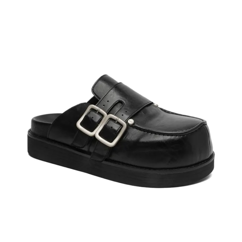 LUOMAIKE Slip Resistant Closed Toe Slippers Unisex Black-3