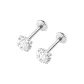 1 Pair[4mm Zircon+8mm Bar Length]Medical-Grade Titanium Alloy Stud Earrings