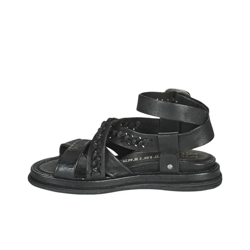 AirStep POLA CROSS Roman Sandals 1cm Women's Black-1