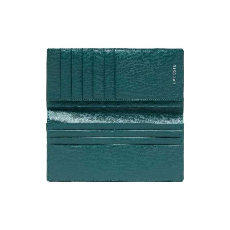 LACOSTE Cow Leather Wallet Men's Green-3