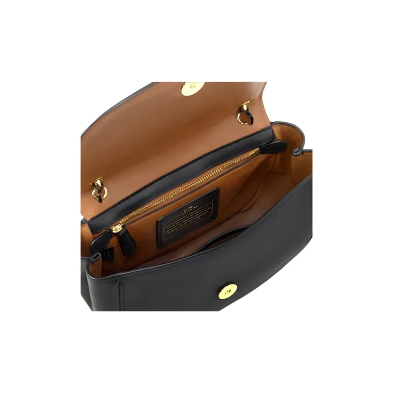 COACH Nomad Leather Dome Bag Handbag Shoulder Bag Crossbody Bag Small Size Women's Black-4