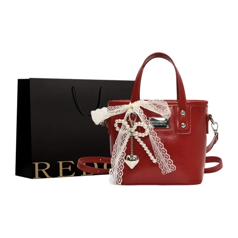 REDOO PU Handbag Women's Ecru/Pink/Blue/Black/Red-8