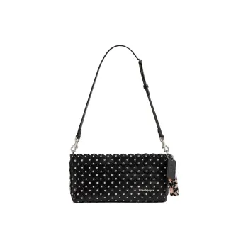 Coachtopia Leather Shoulder Bag Tubas Women's Black