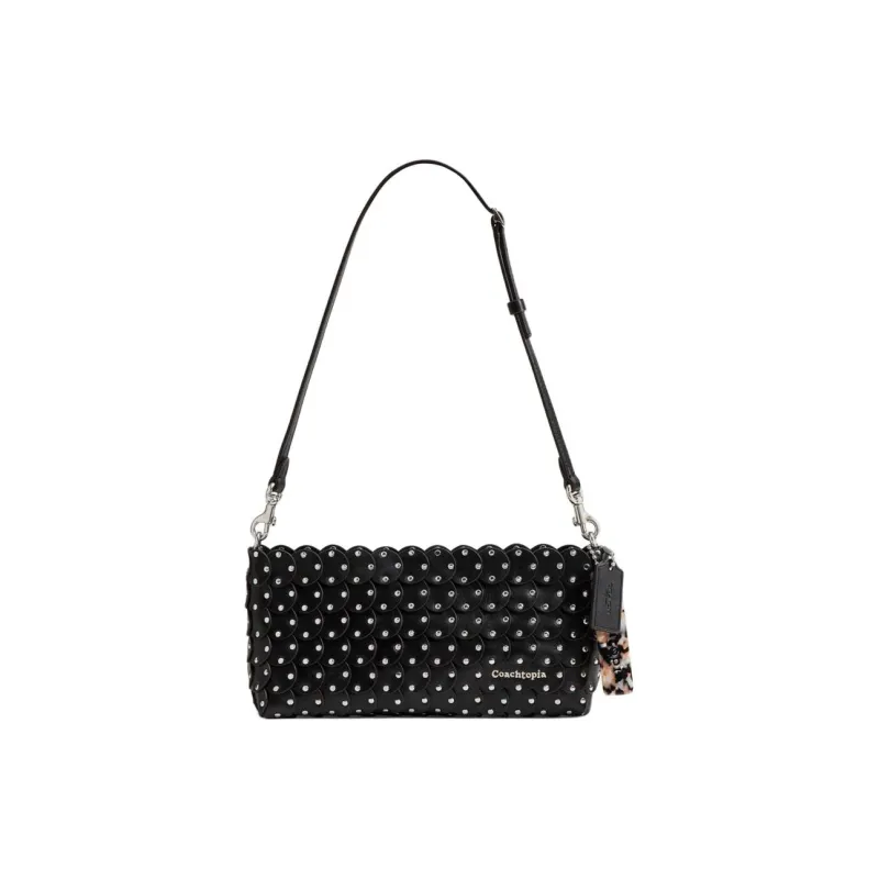Coachtopia Leather Shoulder Bag Tubas Women's Black-0