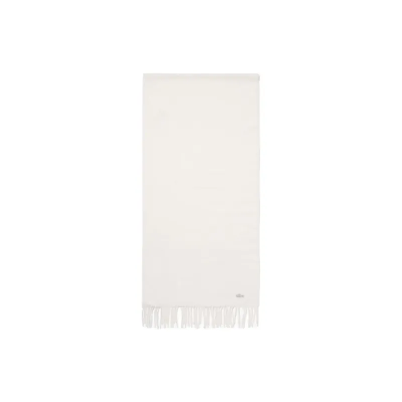 LACOSTE Wool Knit Scarves Women's White-0