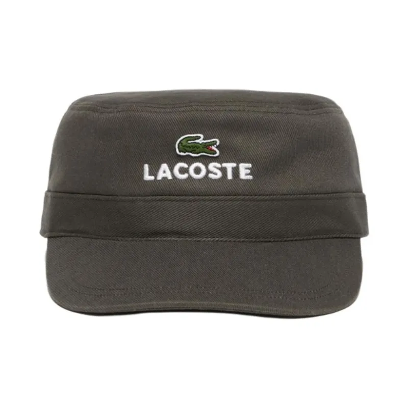 LACOSTE 100% Cotton Baseball Caps Unisex Khaki-0