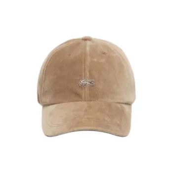 LACOSTE Cotton, Velvet Baseball Caps Women's Beige