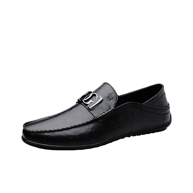 LAORENTOU Men's Casual Shoes Men Low Top Black/Brown-1