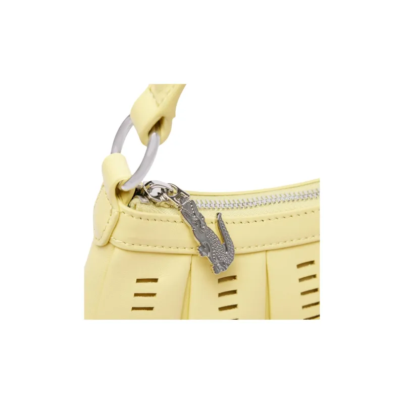 LACOSTE Sheepskin Shoulder Bag, Crossbody Bag, Handbag Women's Yellow-3