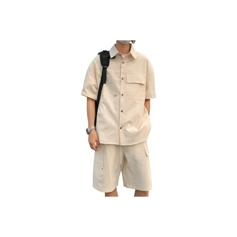 MARK WAFFLE Shirt Matching Set Unisex-5