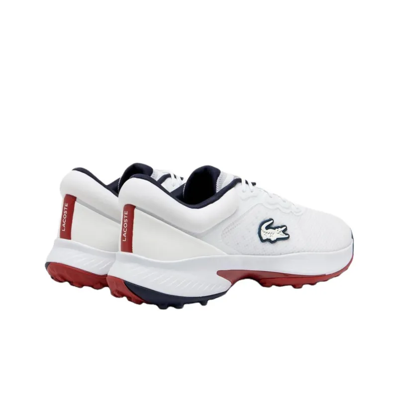 LACOSTE Anti Slip Wear Resistant Low Top Golf Shoes Men's White-3
