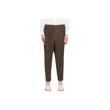 Homme Plissé Issey Miyake Casual Pants Men's Dark Khaki
