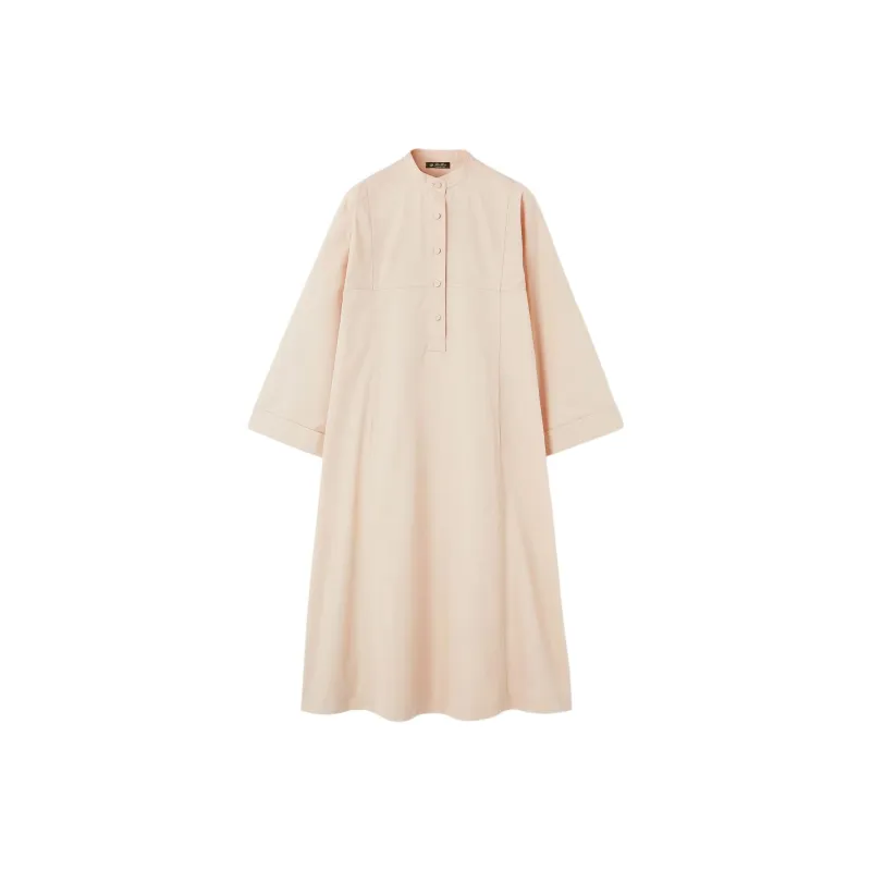 Loro Piana SS25 Long Sleeved Dress Women's Ivory Frost-0