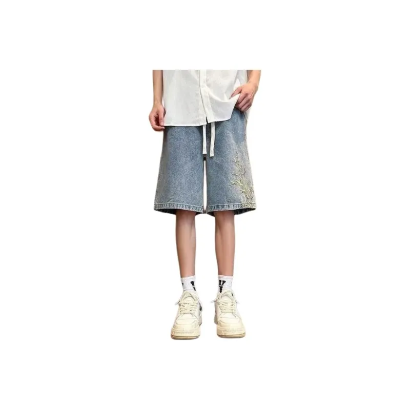 FAWENXIANGZI Denim Shorts Men's-0